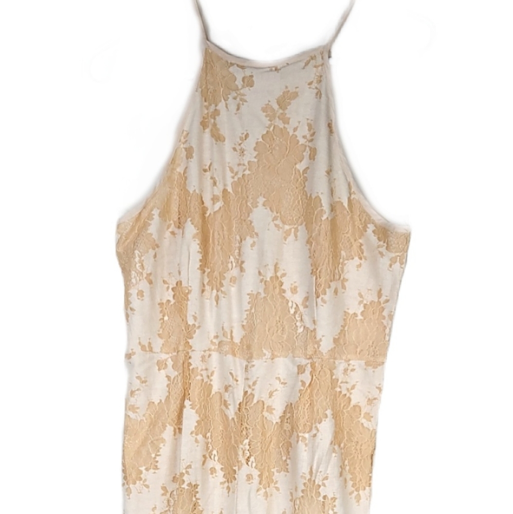 Entro linen and floral lace halter jumpsuit medium - Picture 8 of 11